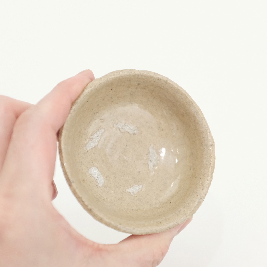 陶芸家 武末日臣 井戸 杯 盃 ぐい呑 酒器 平盃 梅花皮 共箱 李朝 唐津