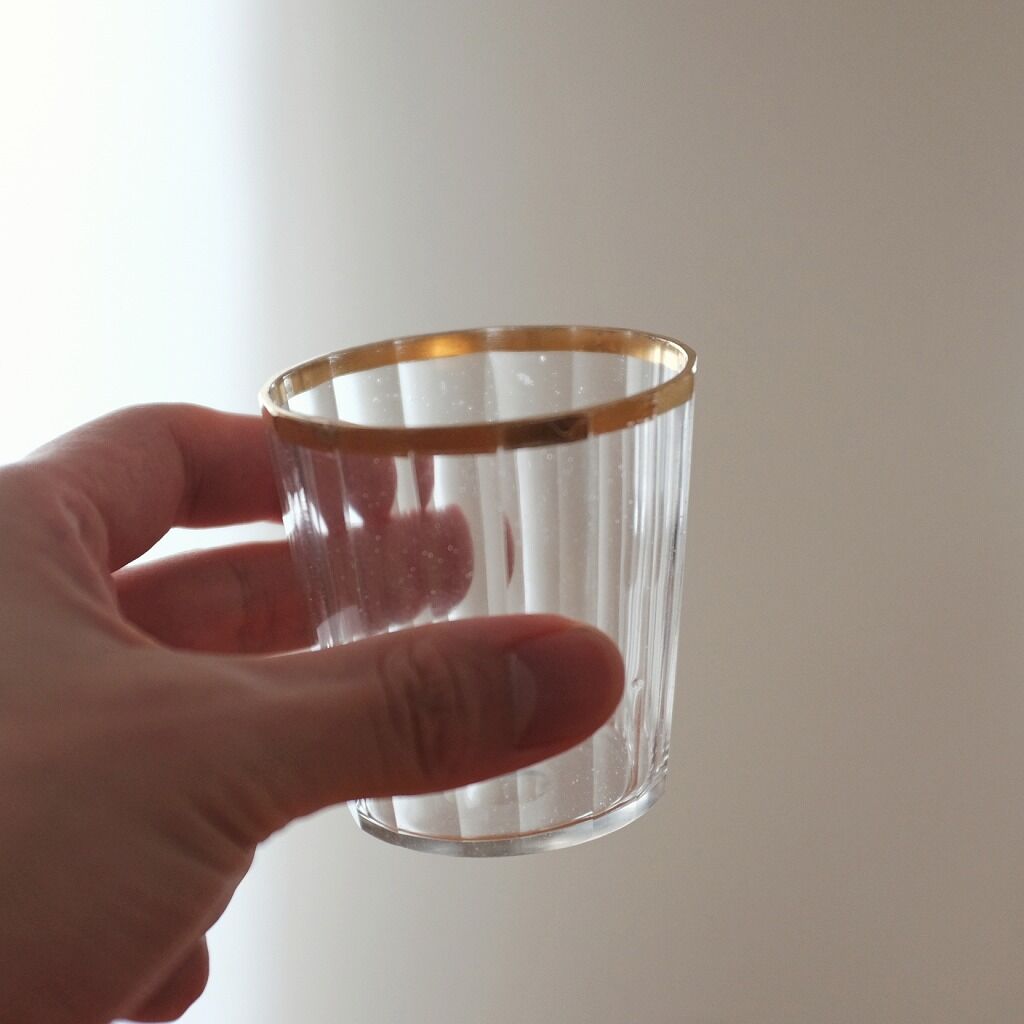 R348 1900年初期作 アンティークバカラ 金彩バラ文グラス