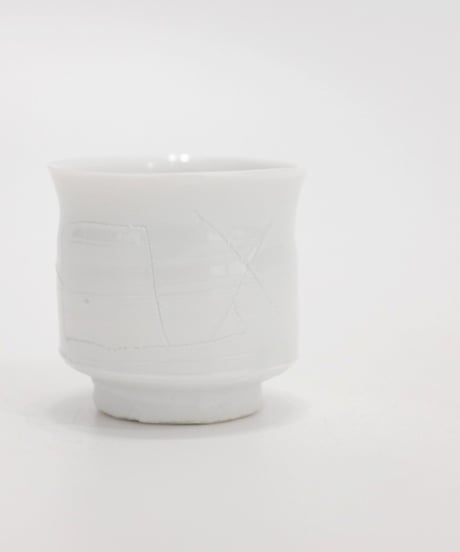 鯉江良二 白磁ぐい呑 共箱