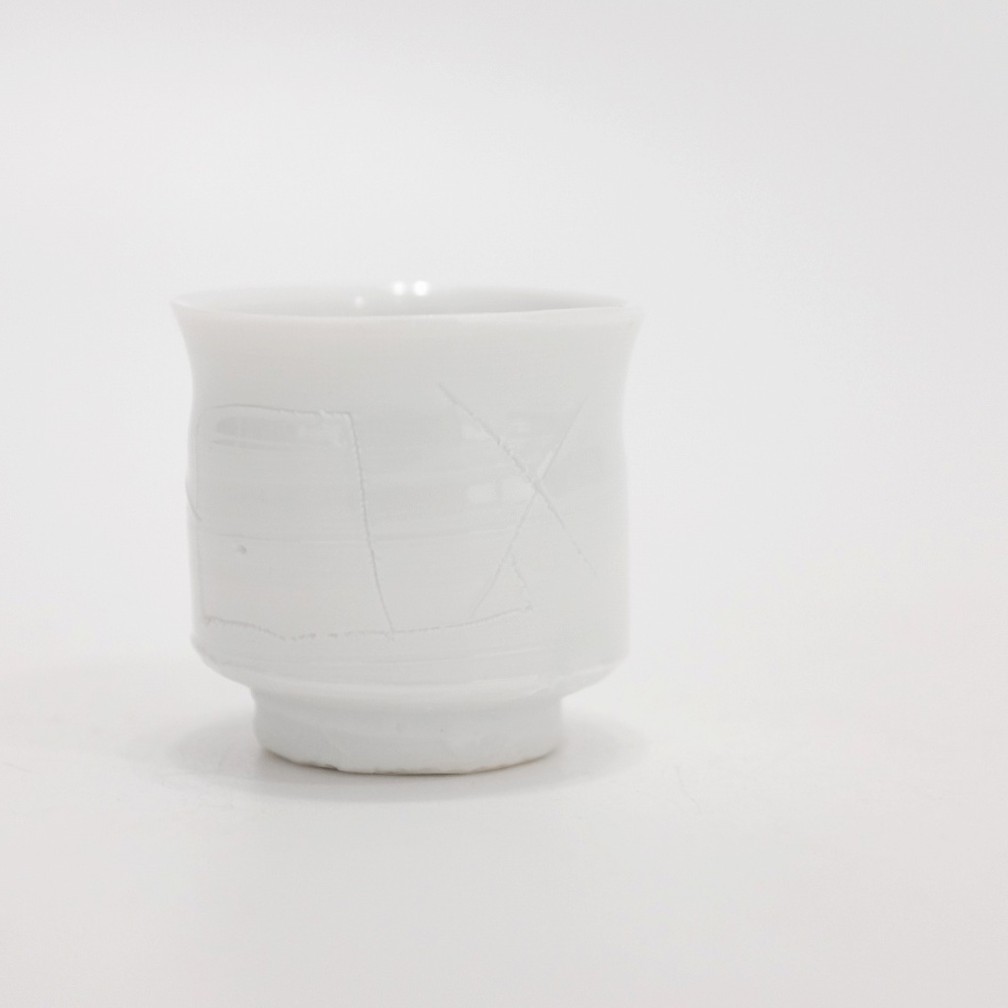 鯉江良二 白磁ぐい呑 共箱 | LAPIN ART ONLINE