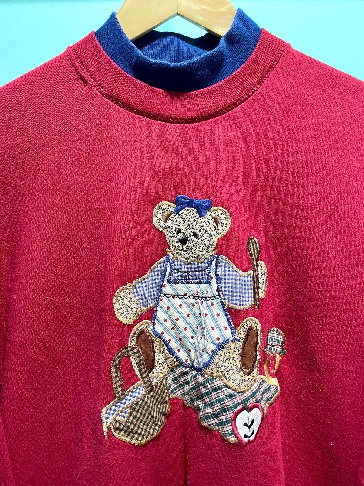 【ヴィンテージ】Hanes ピンクスウェット くまちゃん レース付き USA製 ヴィンテージ】Hanes ピンクスウェット くまちゃん レース付き