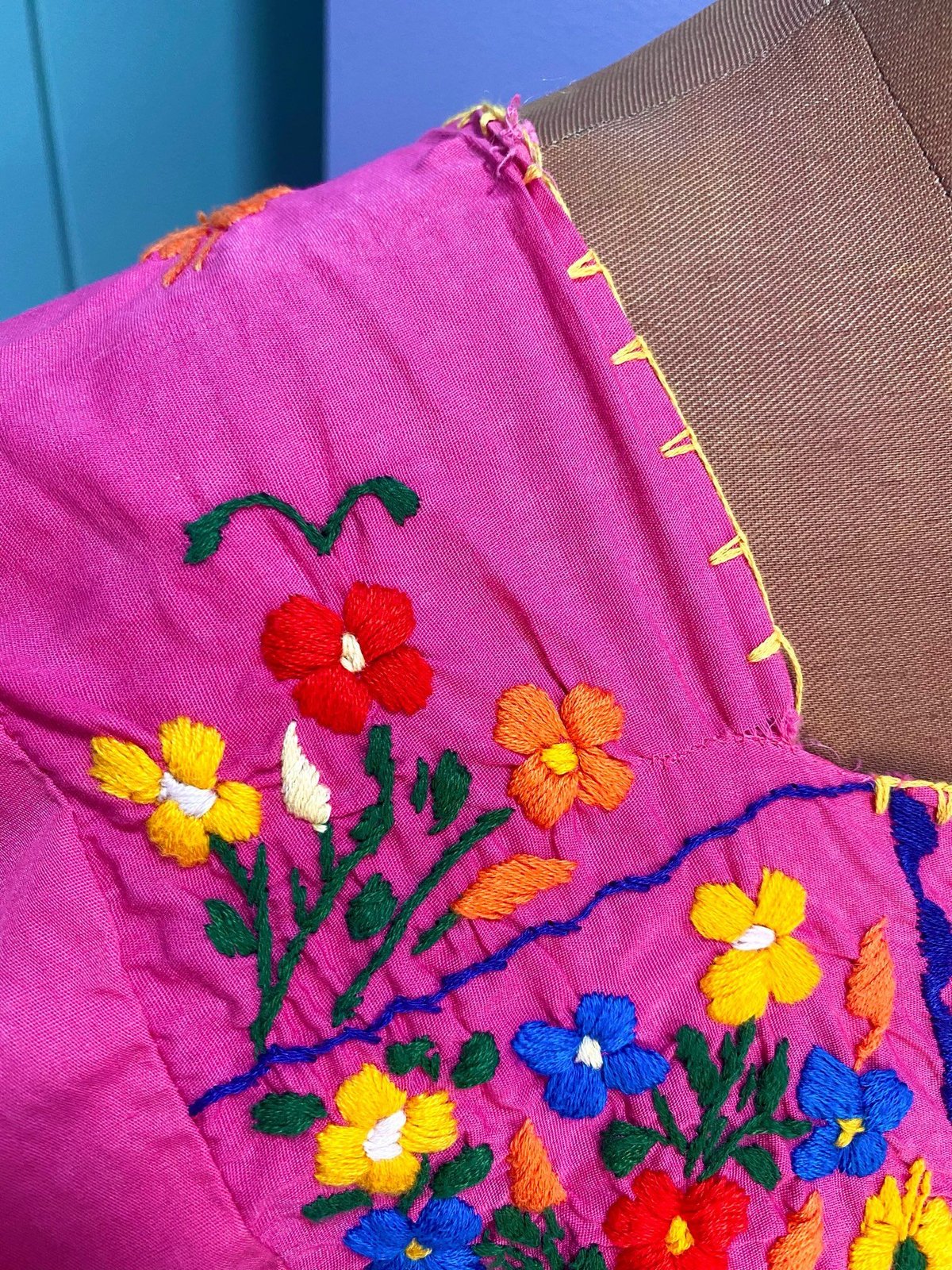 メキシコ刺繍ワンピース ピンク | 古着屋 BIG BABY (ビッグベビー)