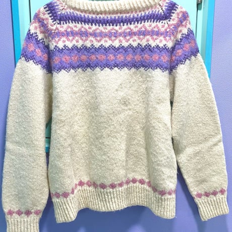 vintage／Nordic  knit sweater