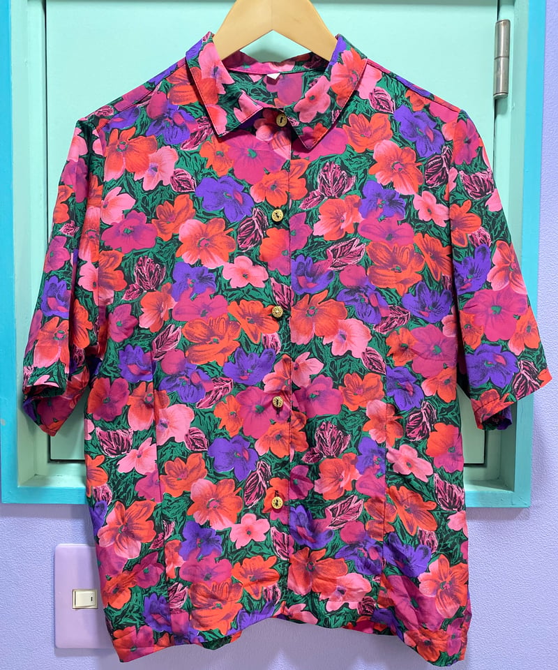 used／花柄半袖ビスコースシャツ | 古着屋 BIG BABY (ビッグベビー)