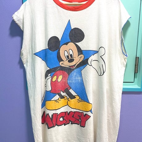 used／Mickey  Mouse cut off TEE