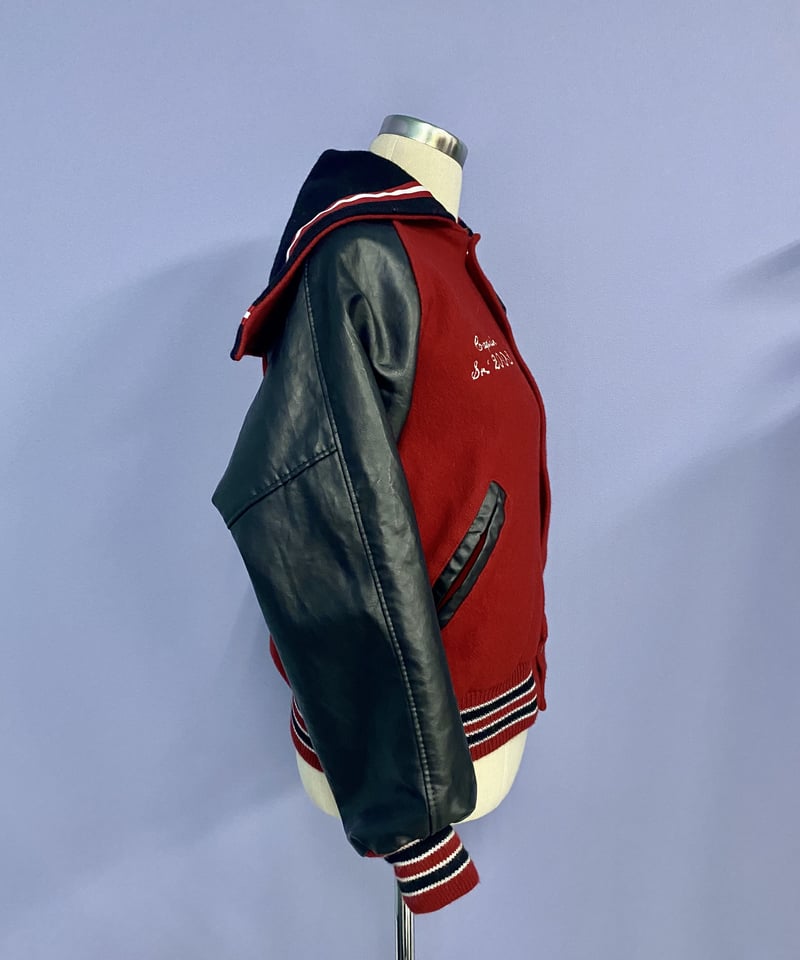 80s USA製 セーラー スタジャン チアジャケット 濃紺 36 80s〜 Holloway セーラースタジャンOriginalcollegejacket | 古着屋PENNY