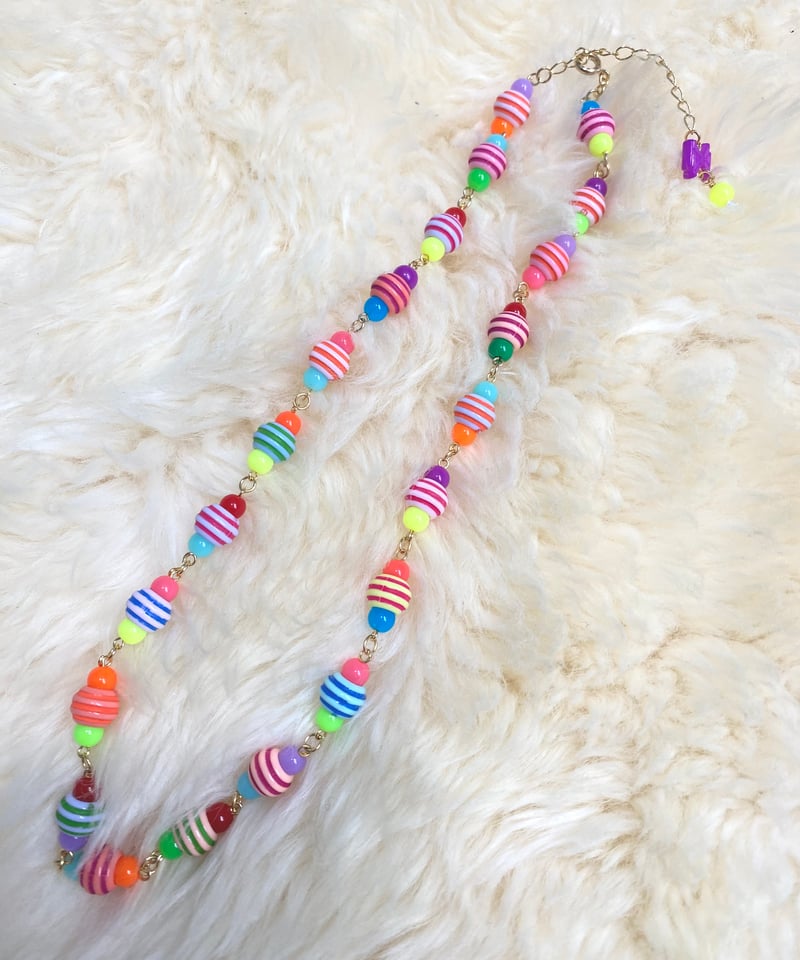 ネオンカラーmixが愛らしいネックレス ネックレス K10ピンクゴールド ルビー ロードライトガーネット ピンク