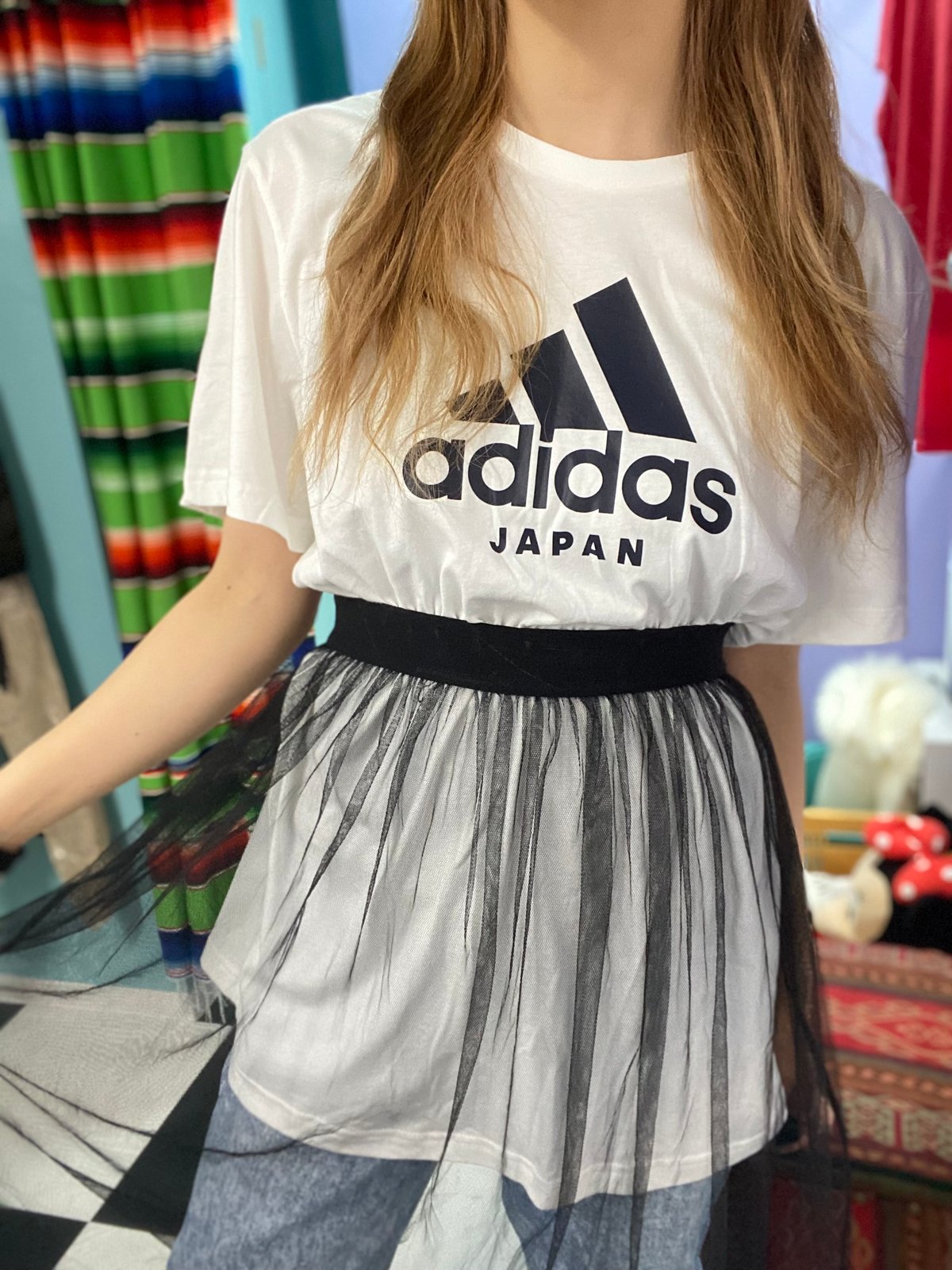 remake/adidas black tulle one-piece | 古着屋 BIG B remake/adidas black tulle one-piece | 古着屋 BIG B