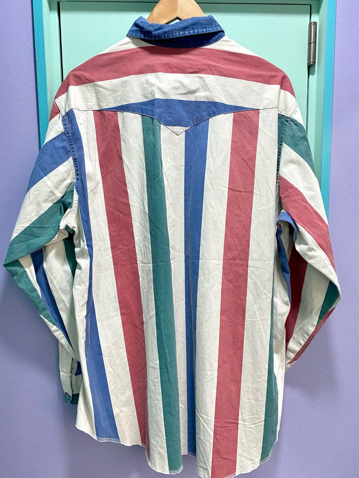 Wrangler／太ストライプ柄デニムシャツ | 古着屋 BIG BABY