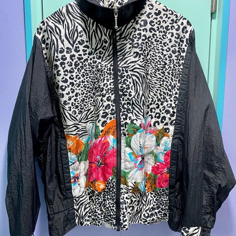 90's／animal nylon jacket