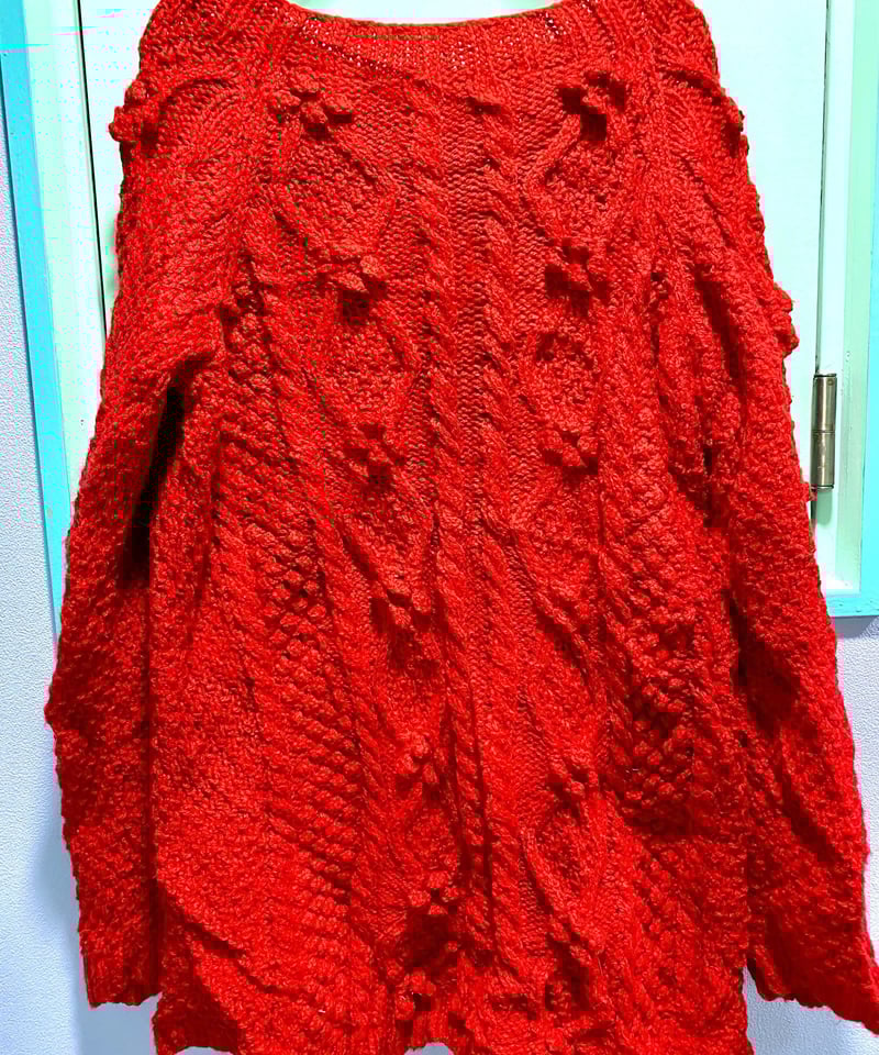 古着ニットカーディガン赤 古着 80s USA製 IZOD LACOSTE ワニ パッチ