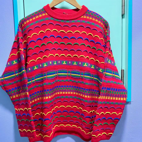 used／3D design knit sweater