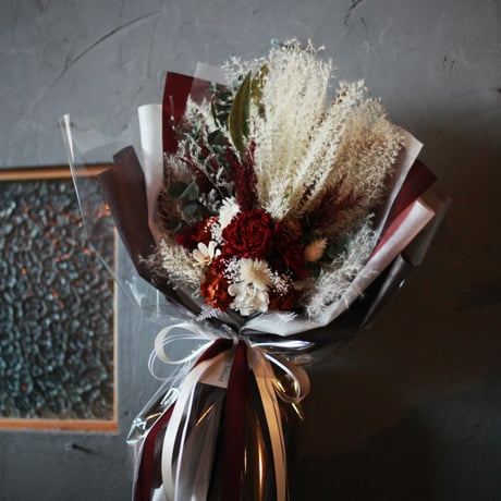 母の日ギフト Dryflower Swag Bouquet S  (予約販売)暖色カラー色おまかせ
