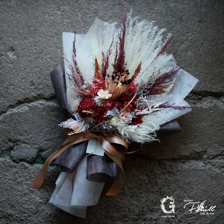 母の日ギフト Dryflower Swag Bouquet M  (予約販売)暖色カラー色おまかせ