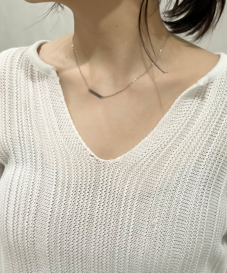 [ネックレス] シンプルプレート（素材：ステンレス)