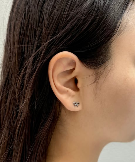 [ピアス] aucaミニリボン（素材：ステンレス）