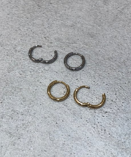 [ピアス] 12mmスキニー フープ/ゴールド/シルバー（素材：ステンレス)