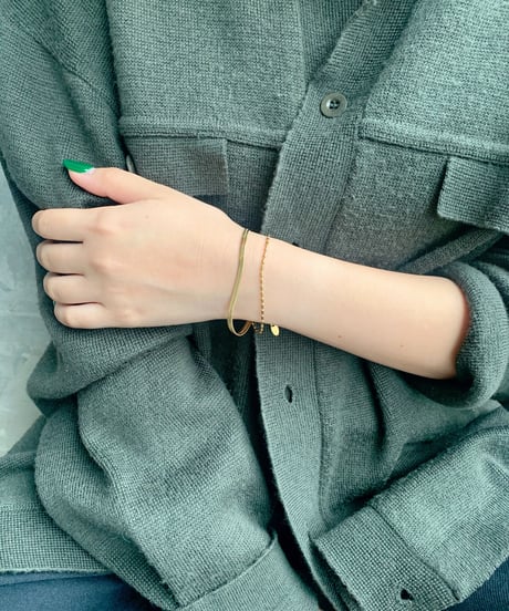 bold snake×ball chain (素材：ステンレス)