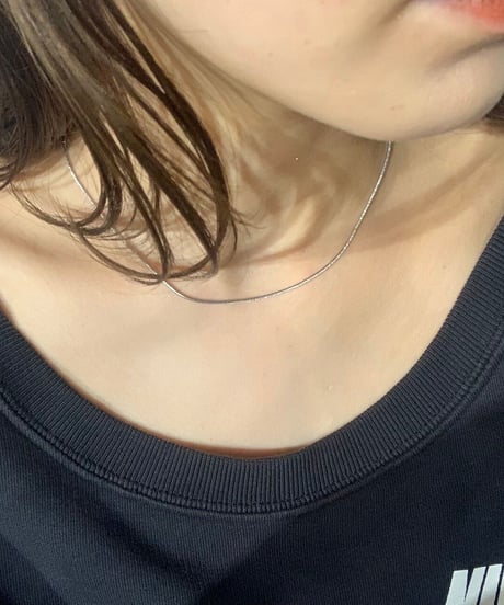 [ネックレス] 1mm スネークショートシルバー（素材：ステンレス）