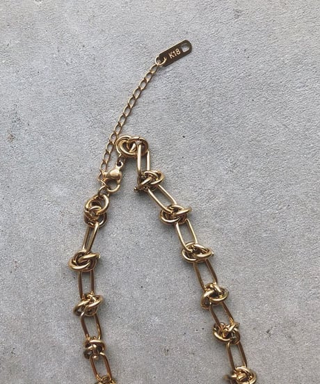 [ネックレス]　ダブルノット（素材：ステンレス）