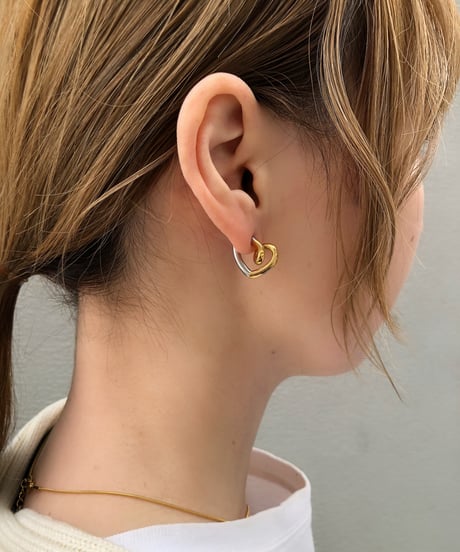 [ピアス] ミックスハート（素材：ステンレス）