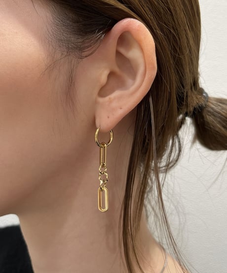 [ピアス]　2wayチェーン（素材：ステンレス）