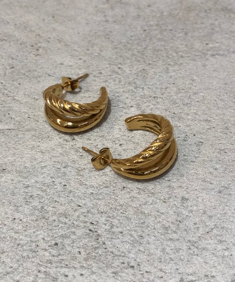 [ピアス] リーフフープ（素材：ステンレス）