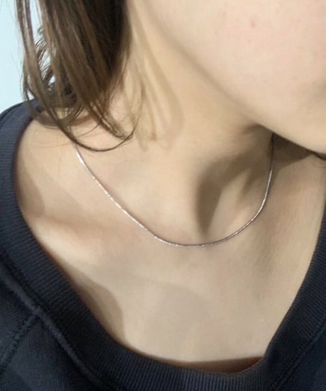 [ネックレス] 1mm スネークショートシルバー（素材：ステンレス）