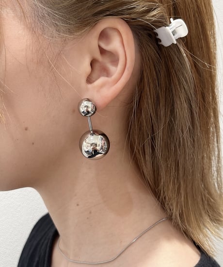 [ピアス] ダブルボール（素材：ステンレス）