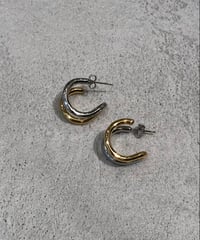 [ピアス] ダブルカラーライン（素材：ステンレス）