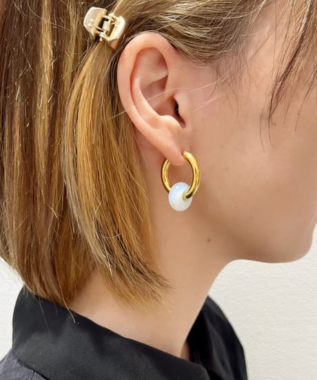 [ピアス]　2wayフープ（素材：ステンレス）