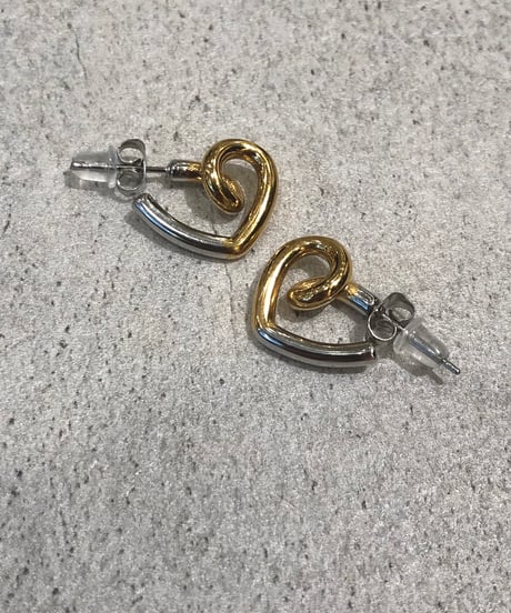 [ピアス] ミックスハート（素材：ステンレス）