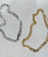 [ネックレス] アシンメトリーチェーン（素材：ステンレス）