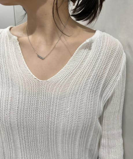 [ネックレス] シンプルプレート（素材：ステンレス)