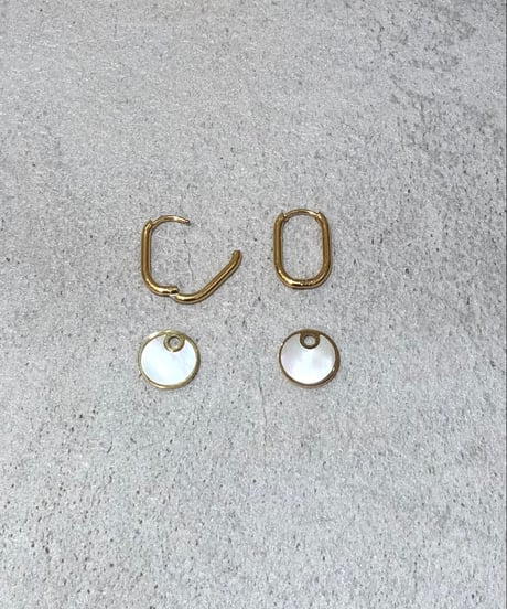 [ピアス] フープシェル（素材：ステンレス）