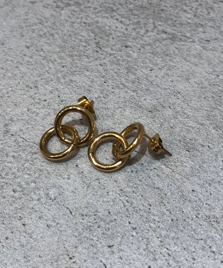 [ピアス] ダブルフープ（素材：ステンレス）