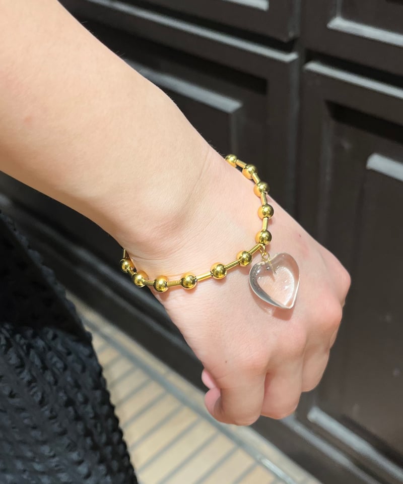 ブレスレット]クリアハート (素材：ステンレス） | auca's STORE