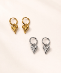 [ピアス] 2wayシャープハート（素材：ステンレス）