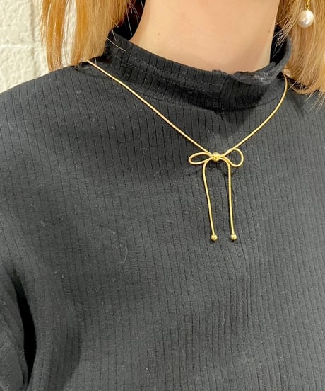 [ネックレス] リボン（素材：ステンレス）