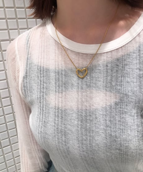 [ネックレス] フレームハート（素材：ステンレス）