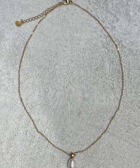[ネックレス] シンプルパール（素材：ステンレス）