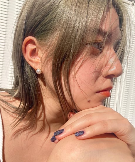 [ピアス]　リムパール（素材：ステンレス）