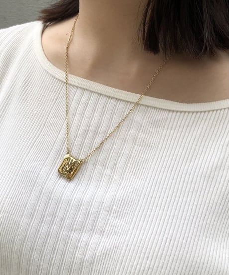 [ネックレス] スクエアプレート（素材：ステンレス）