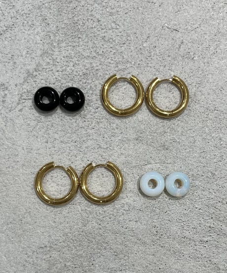 [ピアス]　2wayフープ（素材：ステンレス）