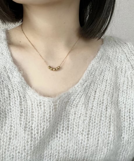 [ネックレス]　5balls（素材：ステンレス）