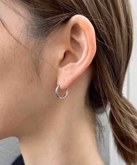 [ピアス] 12mmスキニー フープ/ゴールド/シルバー（素材：ステンレス)