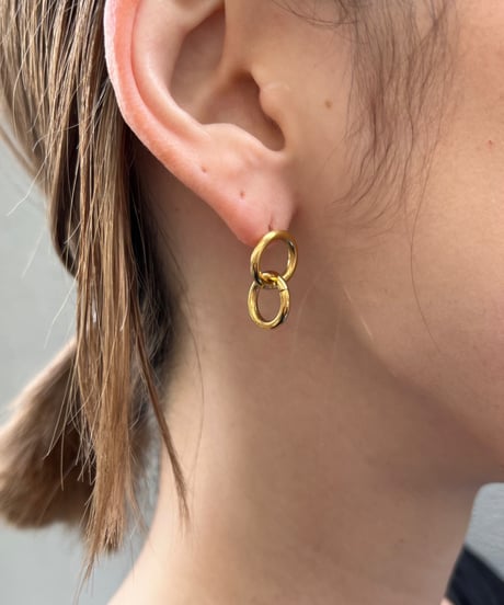 [ピアス] ダブルフープ（素材：ステンレス）