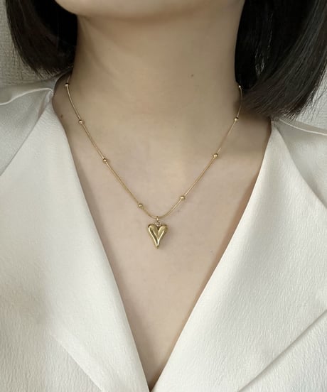 [ネックレス]　シェイプハート（素材：ステンレス）
