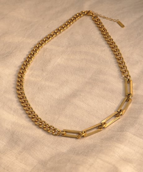 [ネックレス] アシンメトリーチェーン（素材：ステンレス）