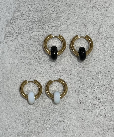 [ピアス]　2wayフープ（素材：ステンレス）